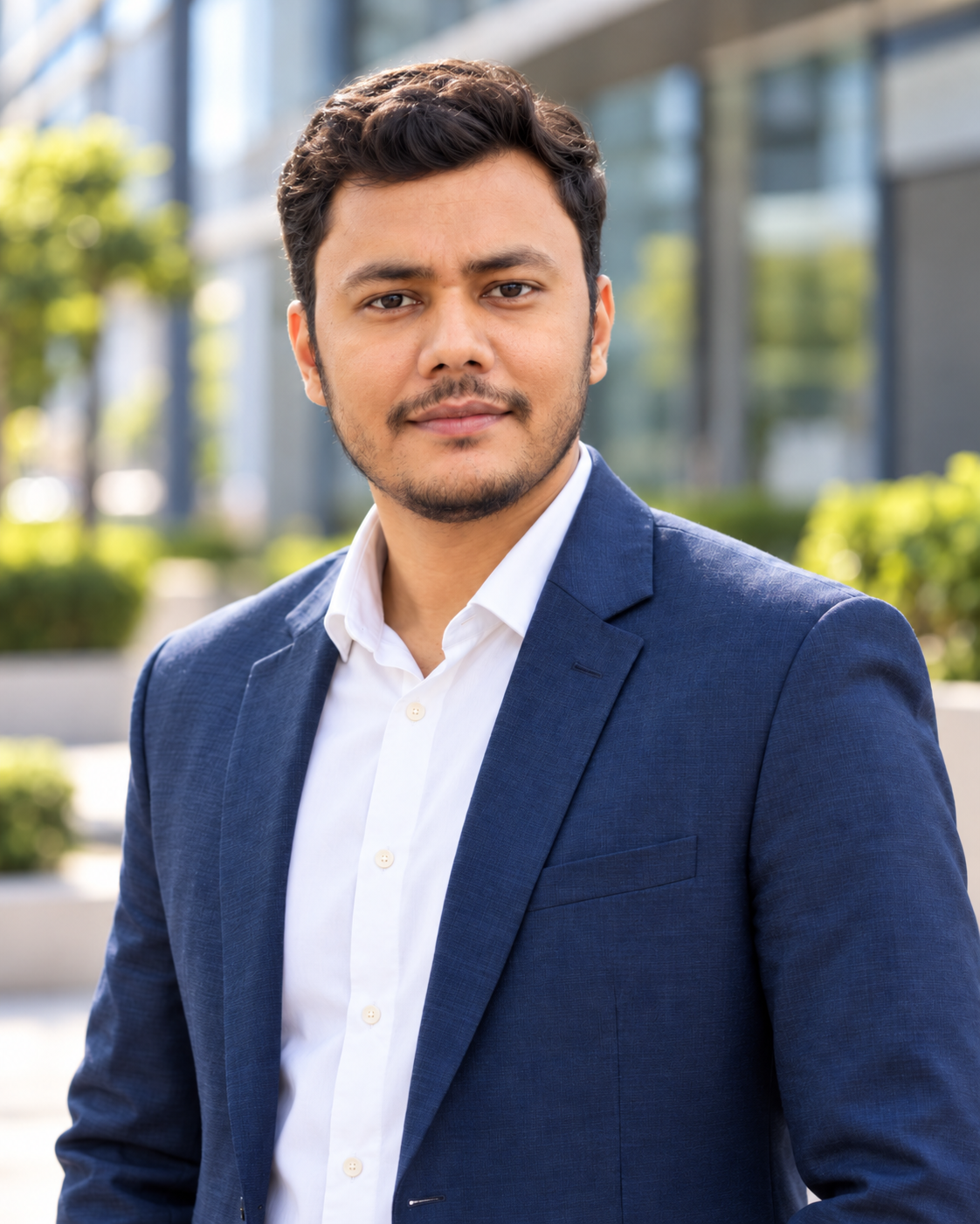 Professional portrait of Vivek Singh Narwariya in a navy suit